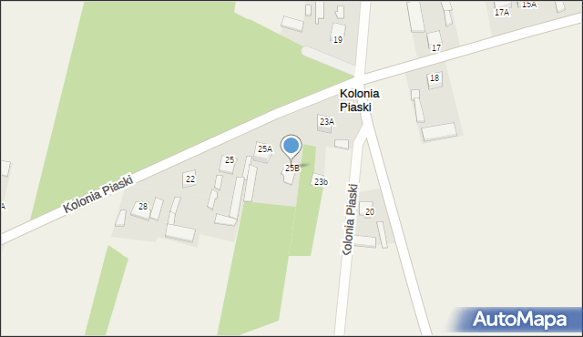 Kolonia Piaski, Kolonia Piaski, 25B, mapa Kolonia Piaski