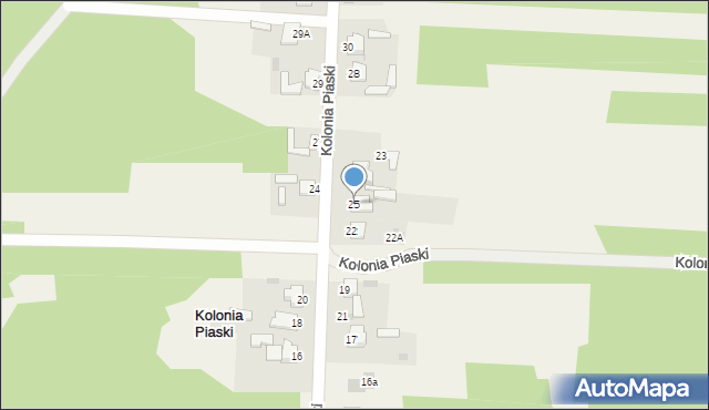 Kolonia Piaski, Kolonia Piaski, 25, mapa Kolonia Piaski