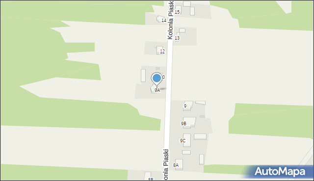 Kolonia Piaski, Kolonia Piaski, 9A, mapa Kolonia Piaski