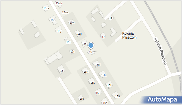 Kolonia Pliszczyn, Kolonia Pliszczyn, 15p, mapa Kolonia Pliszczyn