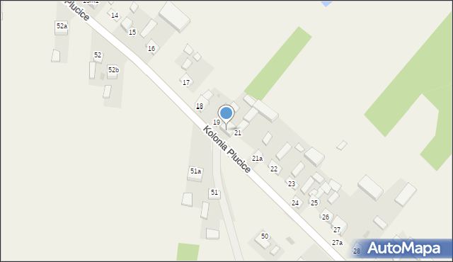Kolonia Plucice, Kolonia Plucice, 20, mapa Kolonia Plucice