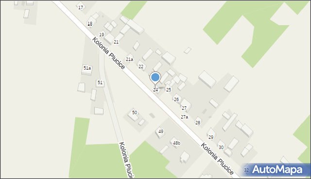 Kolonia Plucice, Kolonia Plucice, 24, mapa Kolonia Plucice