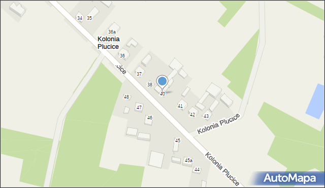 Kolonia Plucice, Kolonia Plucice, 40, mapa Kolonia Plucice
