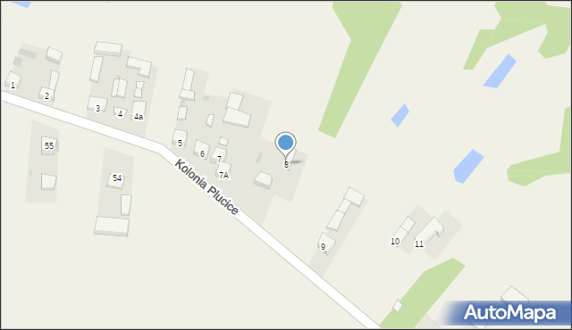 Kolonia Plucice, Kolonia Plucice, 8, mapa Kolonia Plucice