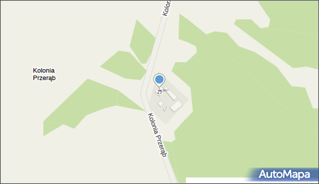 Kolonia Przerąb, Kolonia Przerąb, 25, mapa Kolonia Przerąb