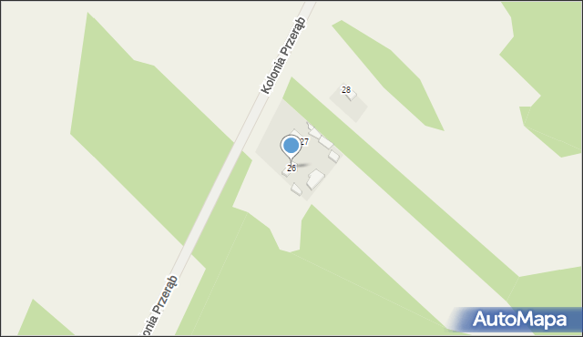 Kolonia Przerąb, Kolonia Przerąb, 26, mapa Kolonia Przerąb