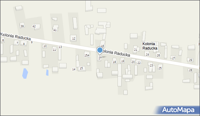 Kolonia Raducka, Kolonia Raducka, 17, mapa Kolonia Raducka