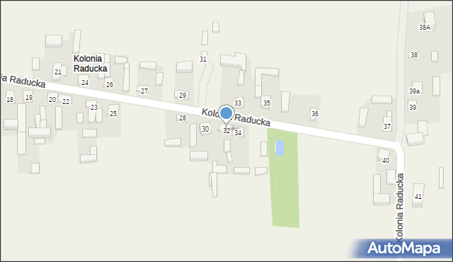 Kolonia Raducka, Kolonia Raducka, 32, mapa Kolonia Raducka