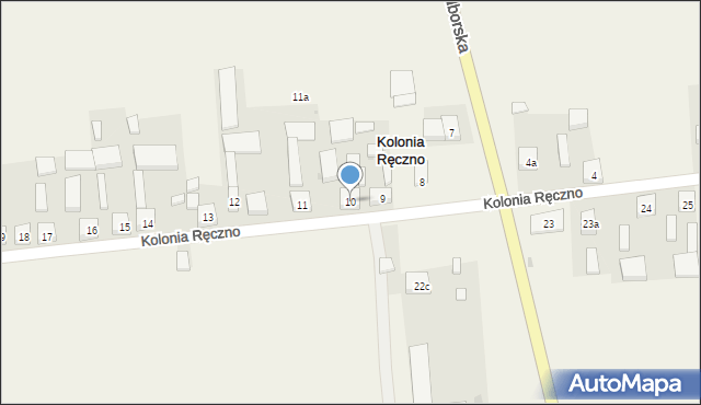 Kolonia Ręczno, Kolonia Ręczno, 10, mapa Kolonia Ręczno