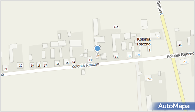 Kolonia Ręczno, Kolonia Ręczno, 12, mapa Kolonia Ręczno