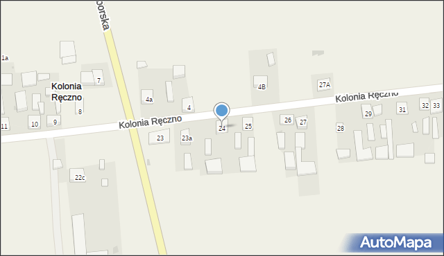 Kolonia Ręczno, Kolonia Ręczno, 24, mapa Kolonia Ręczno