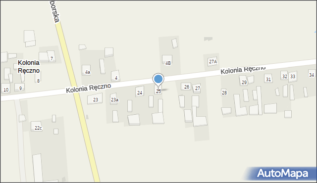 Kolonia Ręczno, Kolonia Ręczno, 25, mapa Kolonia Ręczno