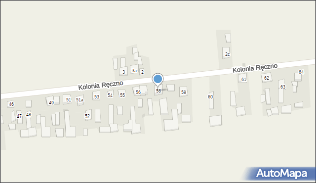 Kolonia Ręczno, Kolonia Ręczno, 58, mapa Kolonia Ręczno