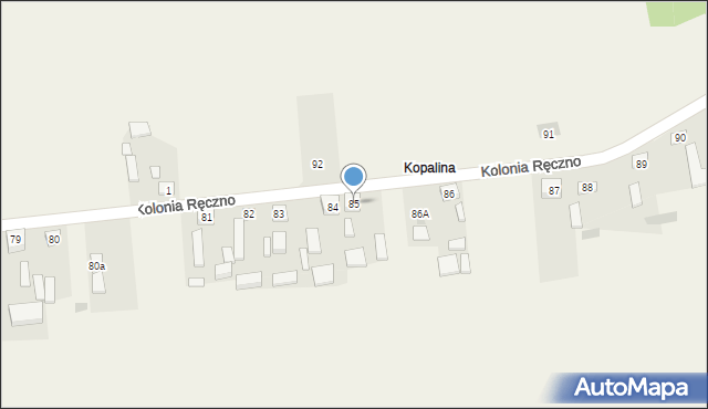 Kolonia Ręczno, Kolonia Ręczno, 85, mapa Kolonia Ręczno
