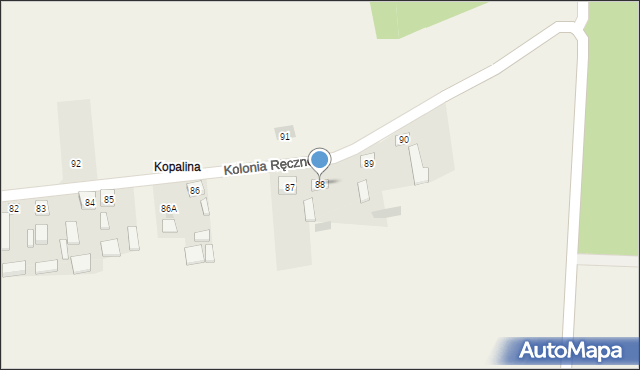 Kolonia Ręczno, Kolonia Ręczno, 88, mapa Kolonia Ręczno