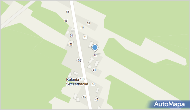 Kolonia Szczerbacka, Kolonia Szczerbacka, 42, mapa Kolonia Szczerbacka