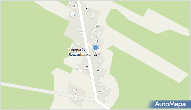 Kolonia Szczerbacka, Kolonia Szczerbacka, 44, mapa Kolonia Szczerbacka