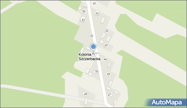 Kolonia Szczerbacka, Kolonia Szczerbacka, 51, mapa Kolonia Szczerbacka
