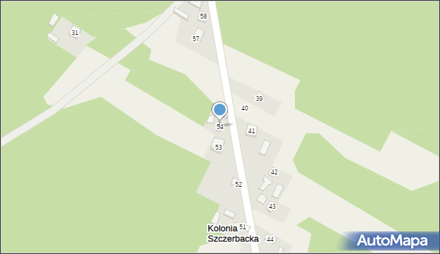 Kolonia Szczerbacka, Kolonia Szczerbacka, 54, mapa Kolonia Szczerbacka