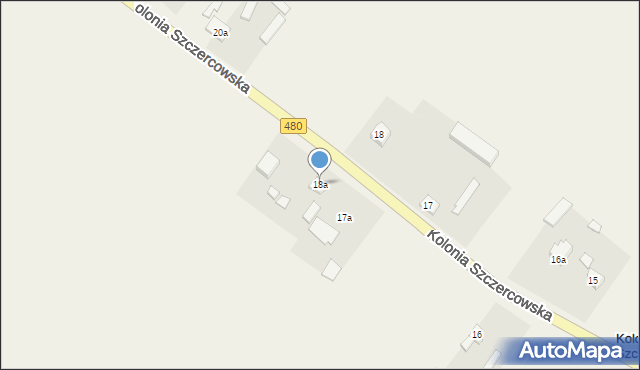 Kolonia Szczercowska, Kolonia Szczercowska, 18a, mapa Kolonia Szczercowska