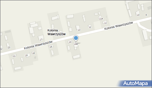 Kolonia Wawrzyszów, Kolonia Wawrzyszów, 14a, mapa Kolonia Wawrzyszów