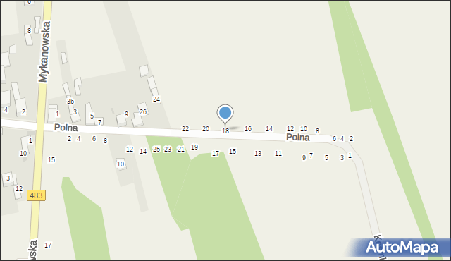 Kolonia Wierzchowisko, Kosmiczna, 18, mapa Kolonia Wierzchowisko