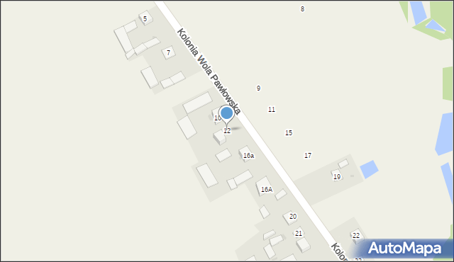 Kolonia Wola Pawłowska, Kolonia Wola Pawłowska, 12, mapa Kolonia Wola Pawłowska