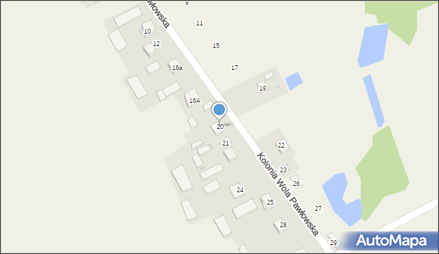 Kolonia Wola Pawłowska, Kolonia Wola Pawłowska, 20, mapa Kolonia Wola Pawłowska