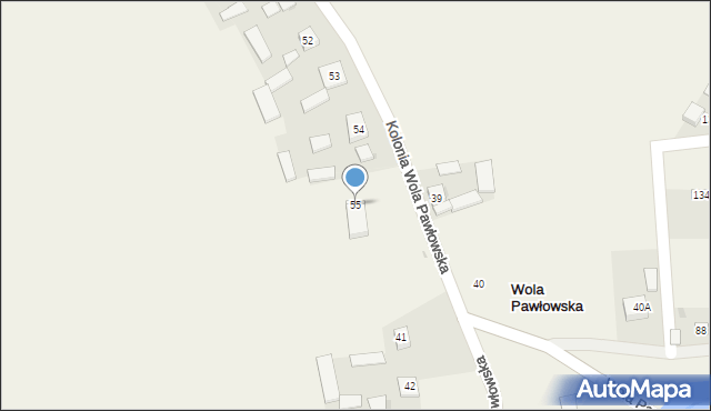 Kolonia Wola Pawłowska, Kolonia Wola Pawłowska, 55, mapa Kolonia Wola Pawłowska