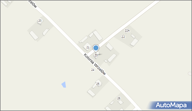 Kolonia Wrzelów, Kolonia Wrzelów, 23, mapa Kolonia Wrzelów