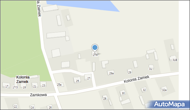 Kolonia Zamek, Kolonia Zamek, 27A, mapa Kolonia Zamek