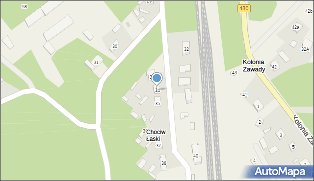 Kolonia Zawady, Kolonia Zawady, 34, mapa Kolonia Zawady