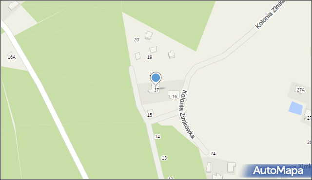 Kolonia Zimkówka, Kolonia Zimkówka, 17, mapa Kolonia Zimkówka