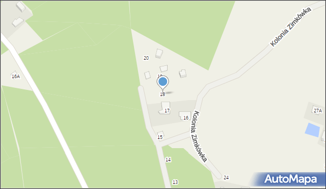 Kolonia Zimkówka, Kolonia Zimkówka, 18, mapa Kolonia Zimkówka