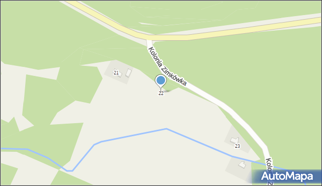 Kolonia Zimkówka, Kolonia Zimkówka, 22, mapa Kolonia Zimkówka