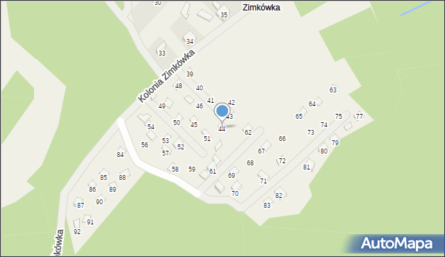 Kolonia Zimkówka, Kolonia Zimkówka, 44, mapa Kolonia Zimkówka