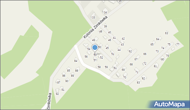 Kolonia Zimkówka, Kolonia Zimkówka, 53, mapa Kolonia Zimkówka