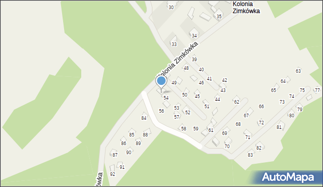 Kolonia Zimkówka, Kolonia Zimkówka, 55, mapa Kolonia Zimkówka