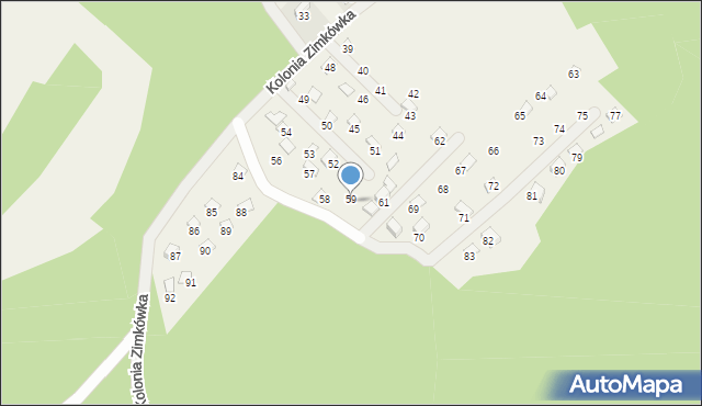 Kolonia Zimkówka, Kolonia Zimkówka, 59, mapa Kolonia Zimkówka