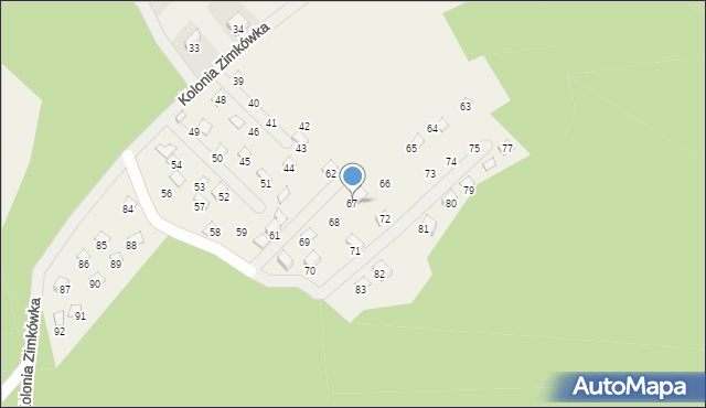 Kolonia Zimkówka, Kolonia Zimkówka, 67, mapa Kolonia Zimkówka