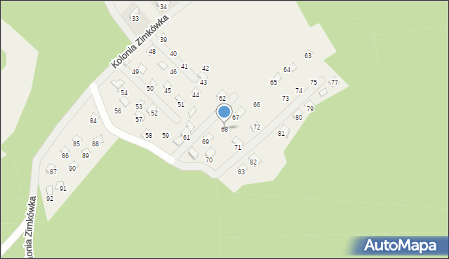 Kolonia Zimkówka, Kolonia Zimkówka, 68, mapa Kolonia Zimkówka