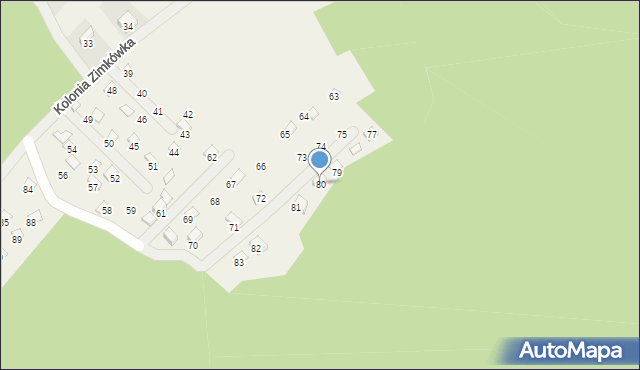 Kolonia Zimkówka, Kolonia Zimkówka, 80, mapa Kolonia Zimkówka