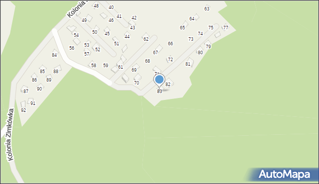 Kolonia Zimkówka, Kolonia Zimkówka, 83, mapa Kolonia Zimkówka