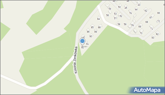 Kolonia Zimkówka, Kolonia Zimkówka, 92, mapa Kolonia Zimkówka