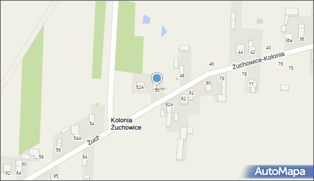 Kolonia Żuchowice, Kolonia Żuchowice, 50, mapa Kolonia Żuchowice