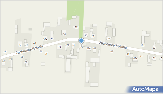 Kolonia Żuchowice, Kolonia Żuchowice, 71, mapa Kolonia Żuchowice