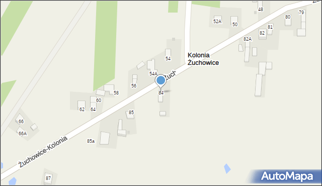 Kolonia Żuchowice, Kolonia Żuchowice, 84, mapa Kolonia Żuchowice