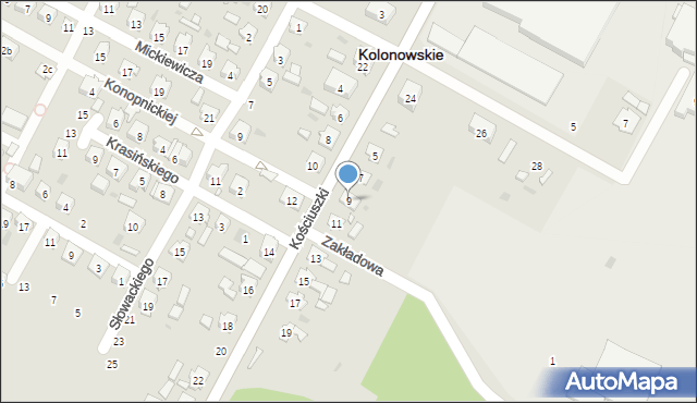 Kolonowskie, Kościuszki Tadeusza, gen., 9, mapa Kolonowskie