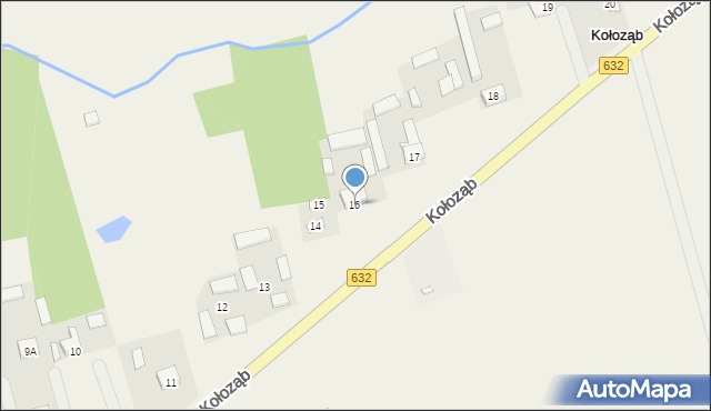 Kołoząb, Kołoząb, 16, mapa Kołoząb