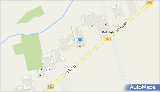 Kołoząb, Kołoząb, 18, mapa Kołoząb
